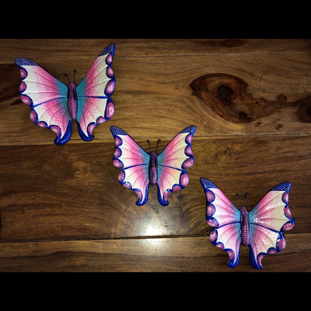 Handmade Vintage Clay Butterfly Decor from Mexico